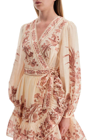 ZIMMERMANN Blossom Pink Floral Mini Wrap Dress