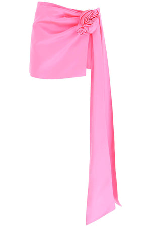 Fuchsia Silk Satin Mini Skirt - SS23 Collection