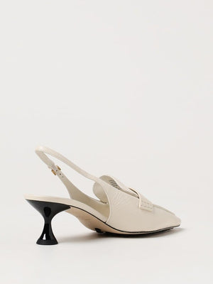 TORY BURCH Chic Ivory Slingback Ballerina Heels 55mm