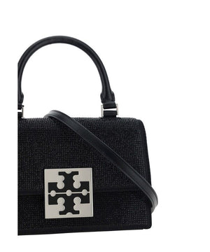 TORY BURCH Chic Mini Bon Bon Embellished Top-Handle Bag in Black