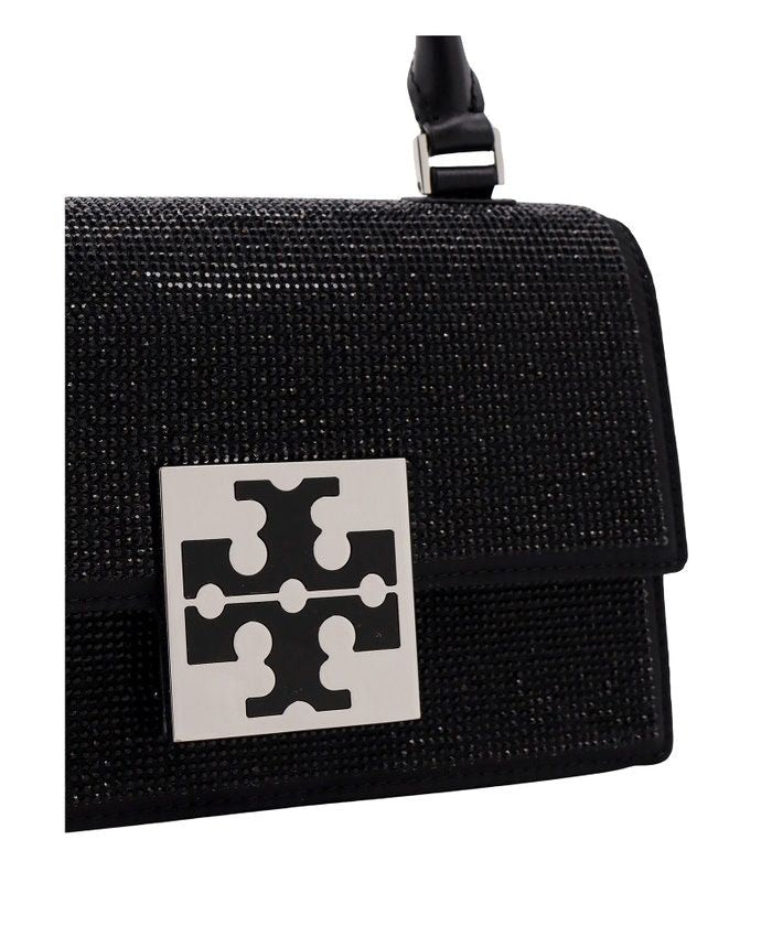 TORY BURCH Chic Mini Bon Bon Embellished Top-Handle Bag in Black