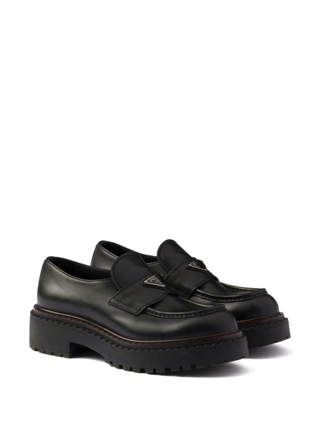 PRADA Chunky Leather Loafers with 6 cm Sole for Women