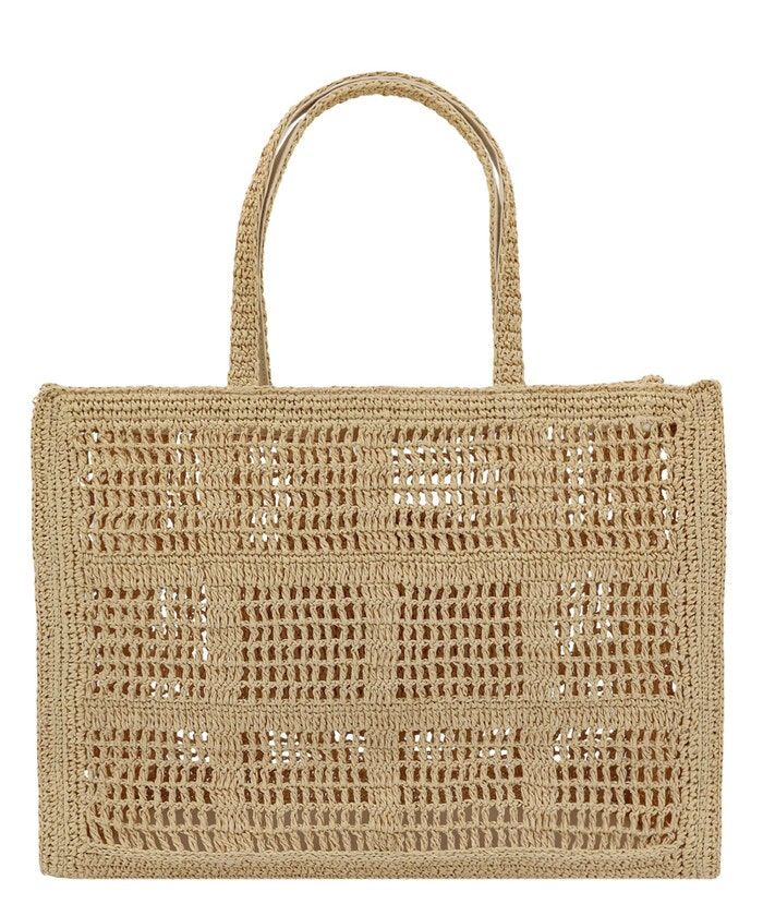 TORY BURCH Women's Ella Large Hand-Crocheted Tote Bag in Tan for SS24