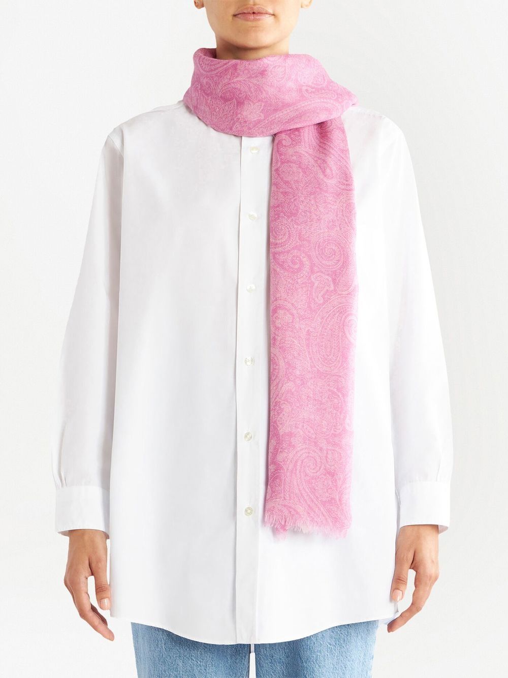 Foulard Style Rosa Foulard-Printed Cachemira Scarf cho phụ nữ - SS23