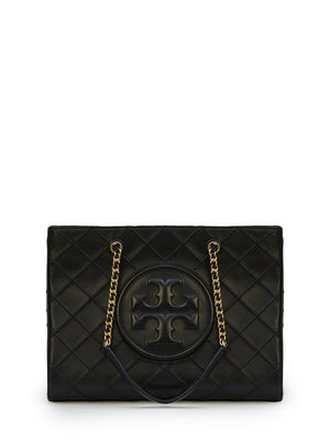 TORY BURCH Black Leather Tote Handbag for Women