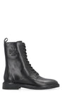 TORY BURCH Black Leather Lace-Up Boots for Women