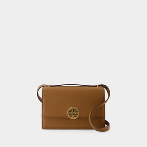 TORY BURCH Miller Shoulder Handbag - Cognac Brown