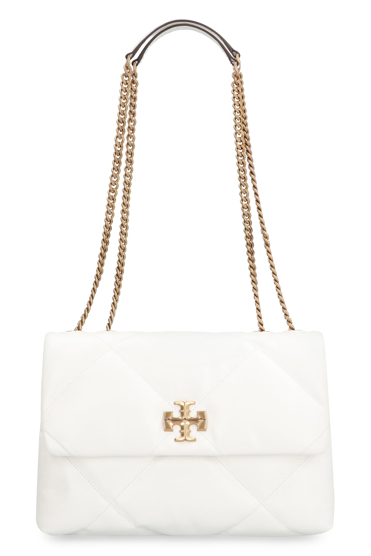 Quilted Leather Shoulder Bag in White for Women