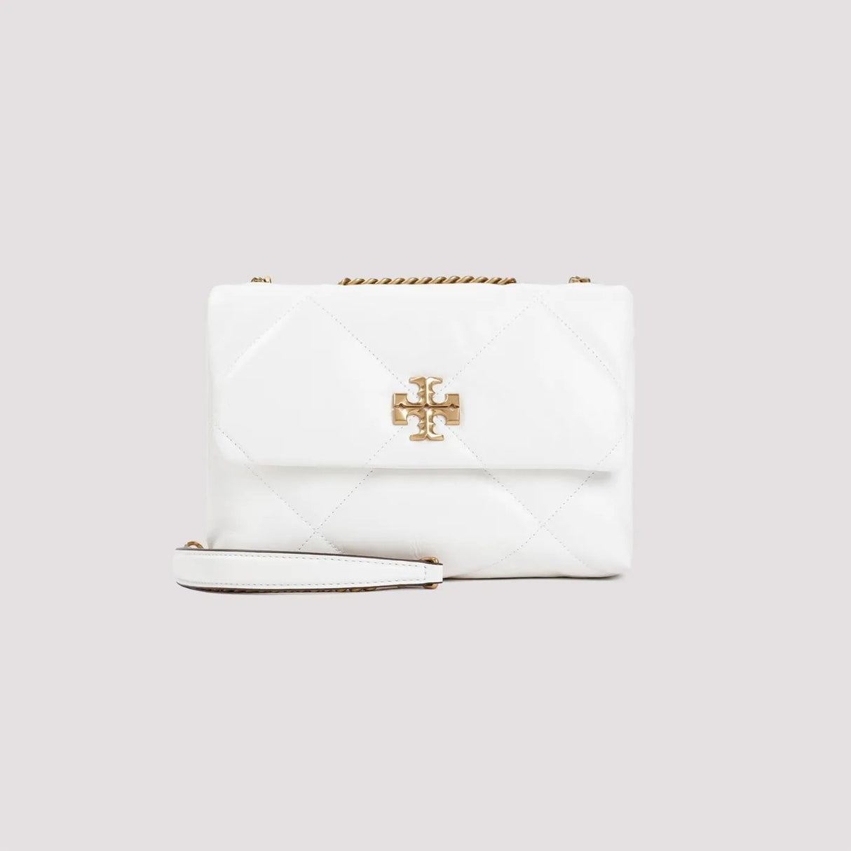 حقيبة يد من الجلد الأبيض قابلة للتحويل مع تصميم مبطن بشكل الماس للنساء SS24