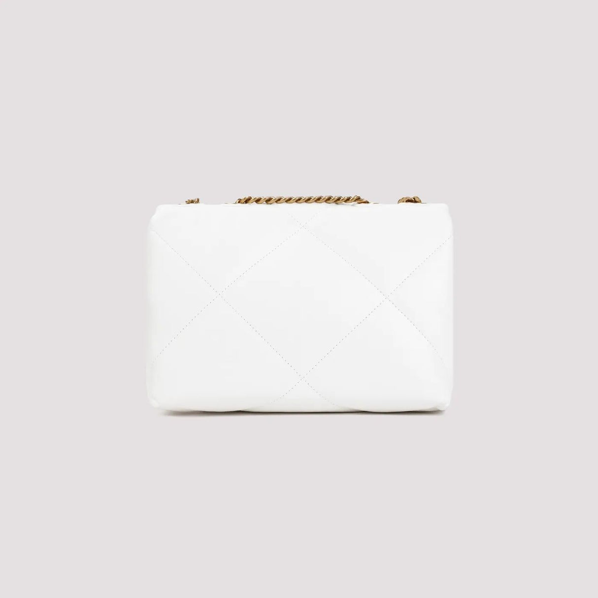 حقيبة يد من الجلد الأبيض قابلة للتحويل مع تصميم مبطن بشكل الماس للنساء SS24