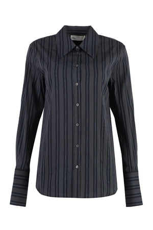 TORY BURCH Chic Striped Cotton Button-Up Shirt