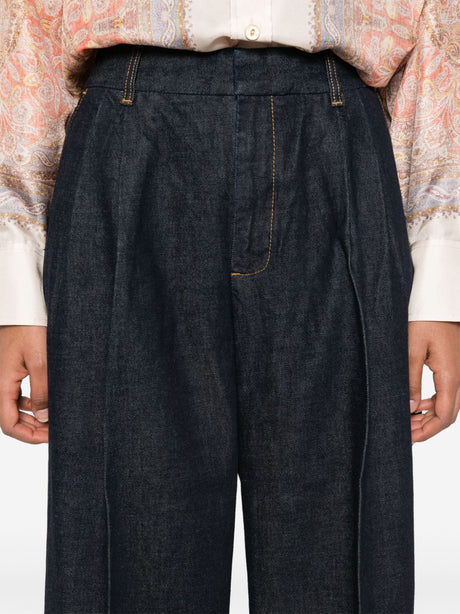 ZIMMERMANN Concealed Front Button Denim Trousers for Women