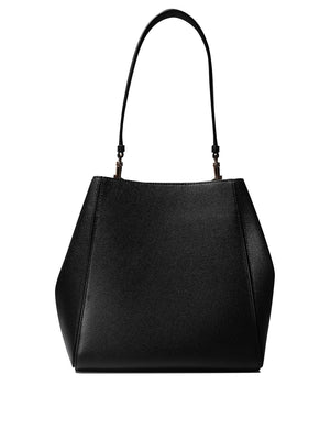 TORY BURCH McGraw Leather Mini Bucket Bag - Black