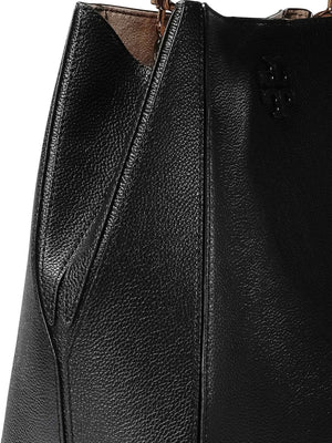 TORY BURCH McGraw Leather Mini Bucket Bag - Black