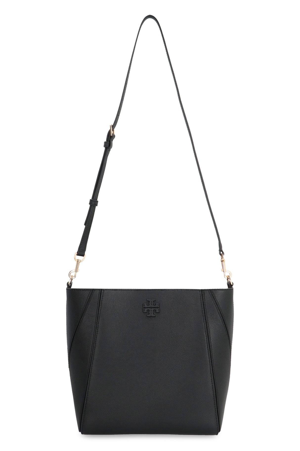 TORY BURCH Grained Leather Bucket Handbag - 25x25.5x11cm