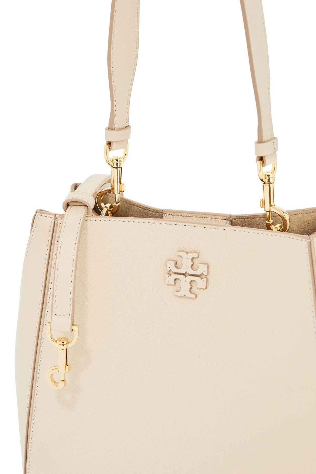 TORY BURCH Grained Leather Bucket Handbag - 25x25.5x11cm