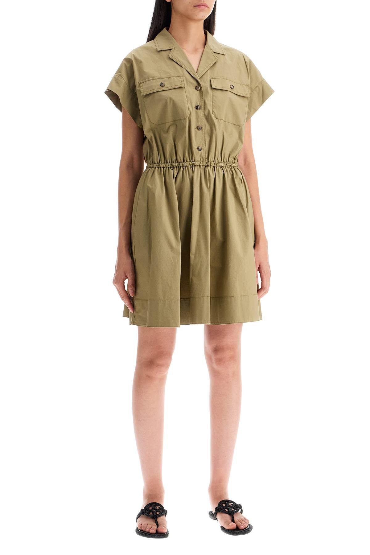 TORY BURCH Elegant Mini Chemisier Dress with Stretch Cotton