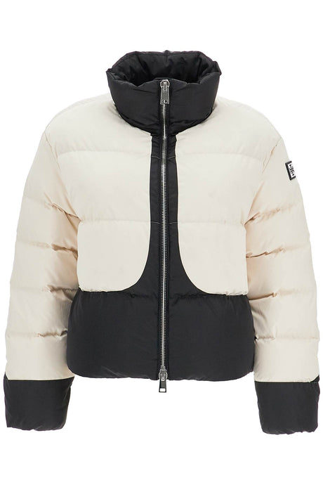 TORY BURCH Boxy Cropped Color Block Down Jacket (S)