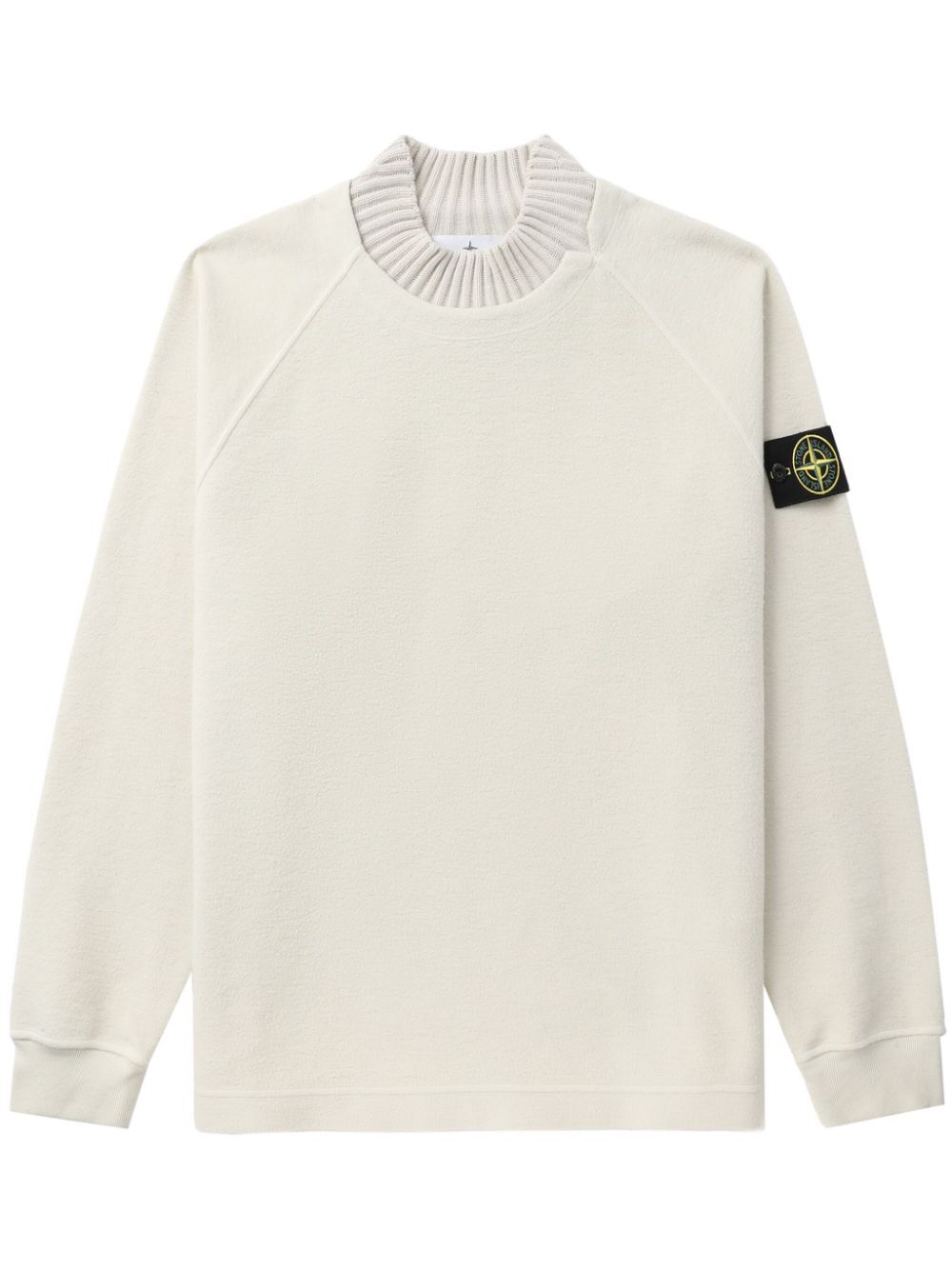 STONE ISLAND Men's Chalk-Coloured Cotton-Blend Sweater for FW23