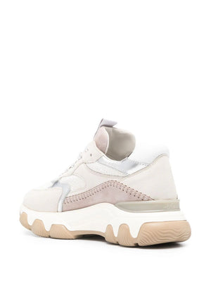 HOGAN Nude & Neutrals Hyperactive Lace Up Sneakers for Women