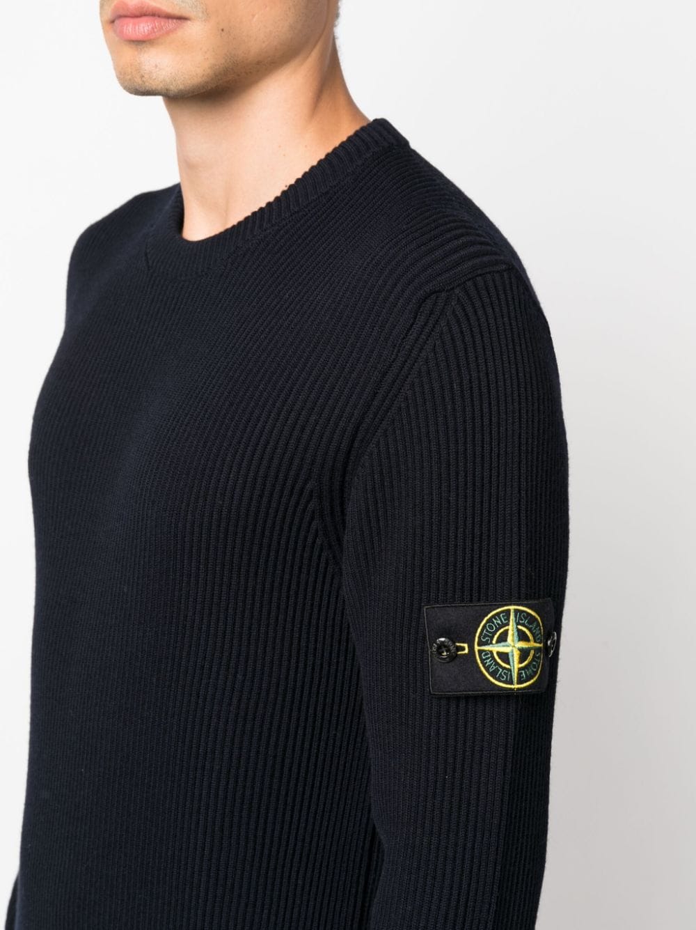 STONE ISLAND Men's Compass Patch Wool Jumper