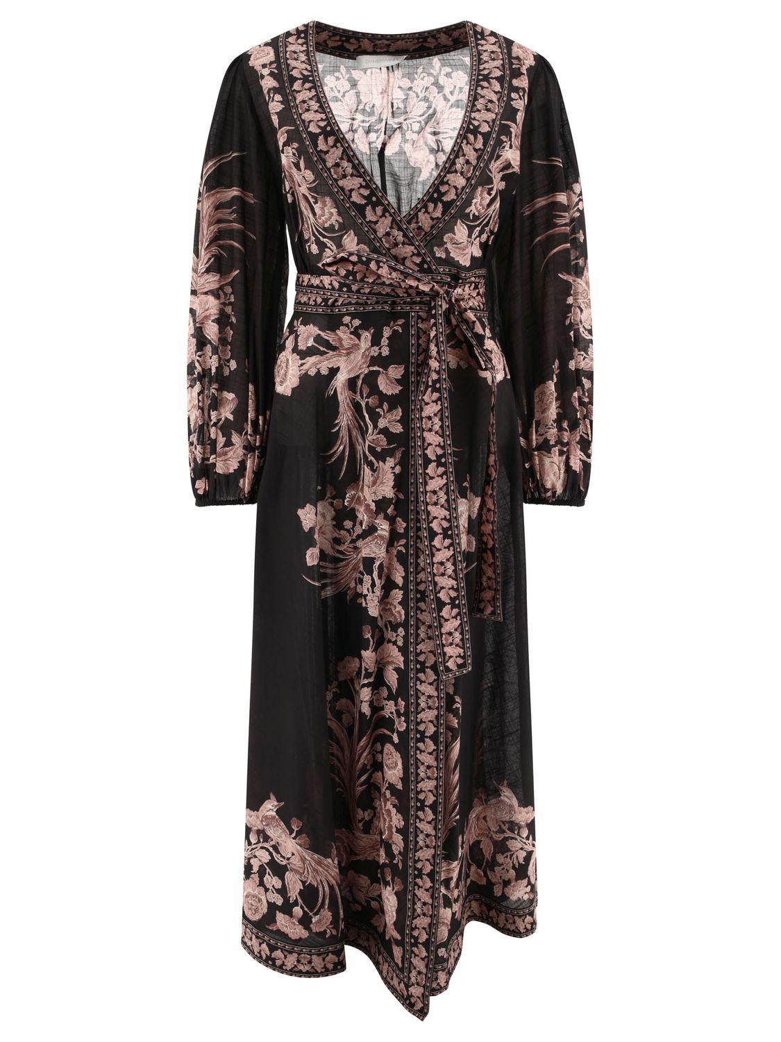 ZIMMERMANN Waverly Cotton Wrap Midi Dress