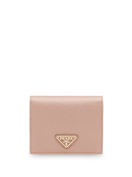 PRADA Mini Leather Wallet with Button Closure