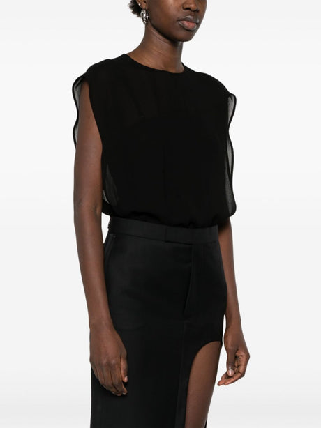 ALAÏA Georgette Relaxed Fit Bodysuit Top