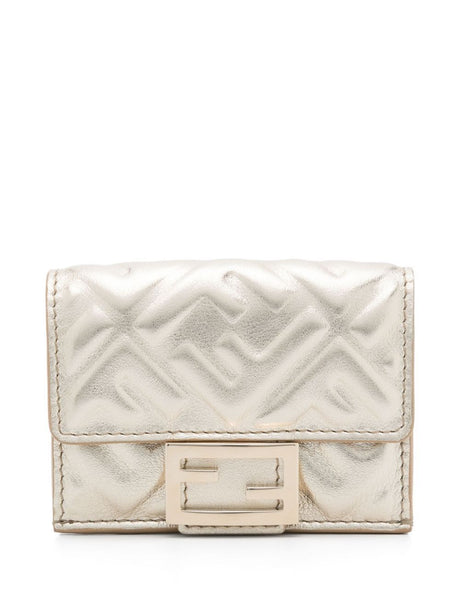 FENDI Mini Embossed Motif Trifold Wallet