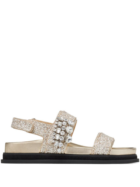 JIMMY CHOO Glittered Flat Sandals