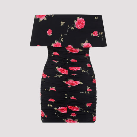 女性用黒プリントドレス - 春夏コレクション2024年