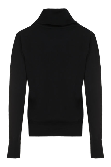 VIVIENNE WESTWOOD Black Ribbed Turtleneck Sweater for Women - FW23 Collection