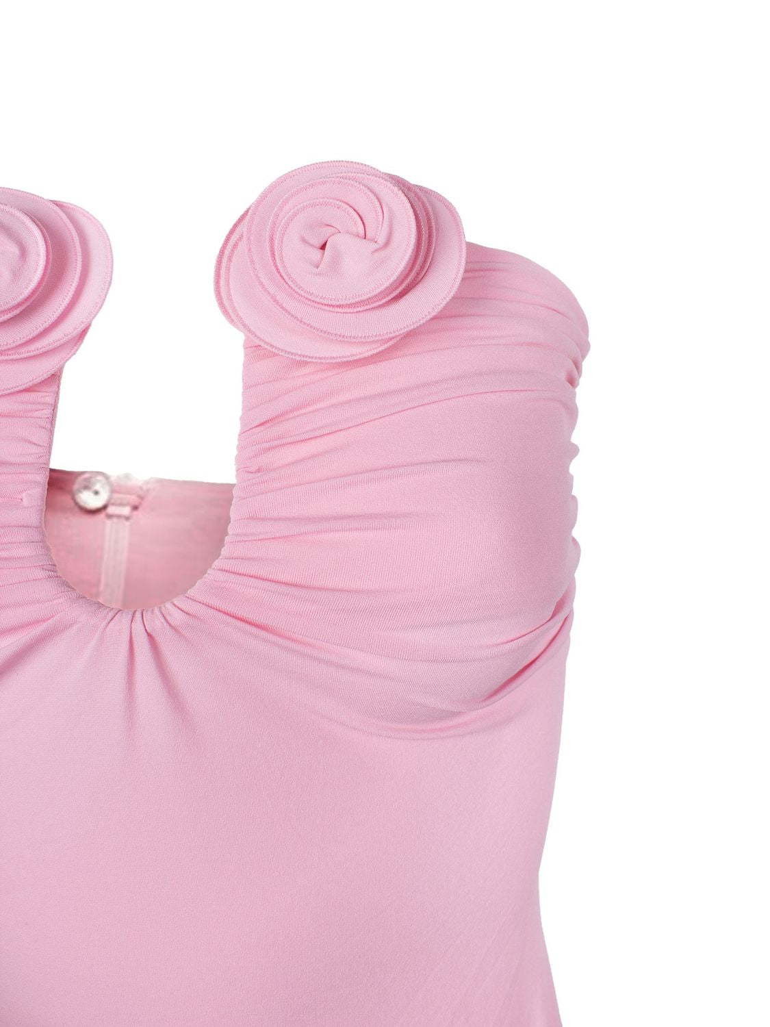 MAGDA BUTRYM Floral Appliqué Strapless Maxi Dress in Bubblegum Pink for Women