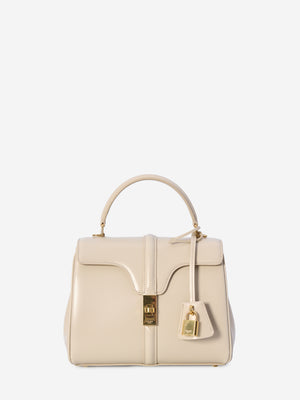 CELINE Mini Beige Satin Calfskin Handbag