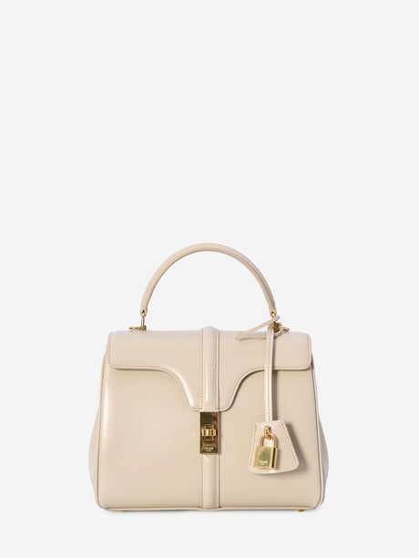 CELINE Mini Beige Satin Calfskin Handbag