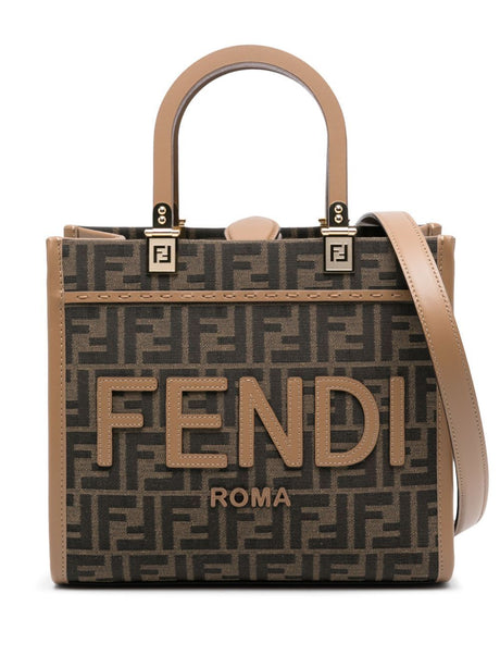 FENDI Mini Sunshine Small Canvas Tote Bag