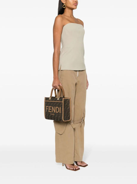 FENDI Mini Sunshine Small Canvas Tote Bag