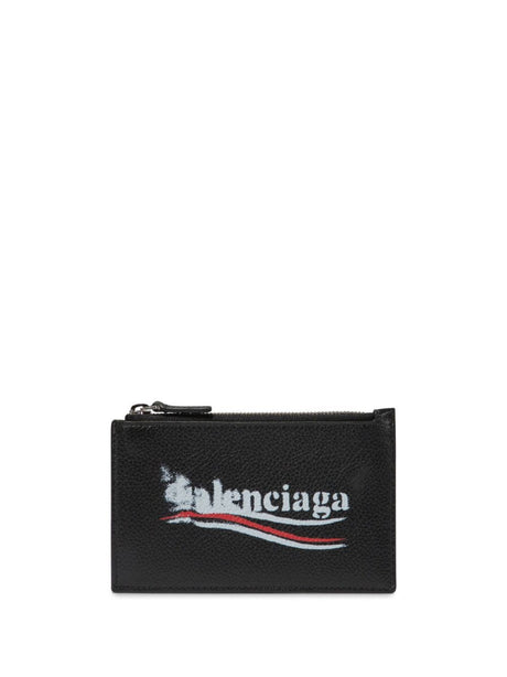 BALENCIAGA Leather Mini Wallet with Coin Compartment - 13.4 x 6.8 x 1.7 cm