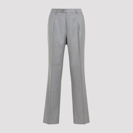 ETRO Single Pleat Wool Pants - Regular & Straight Leg