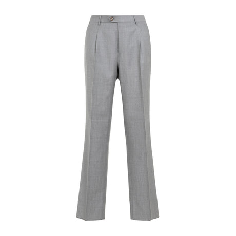 ETRO Single Pleat Wool Pants - Regular & Straight Leg