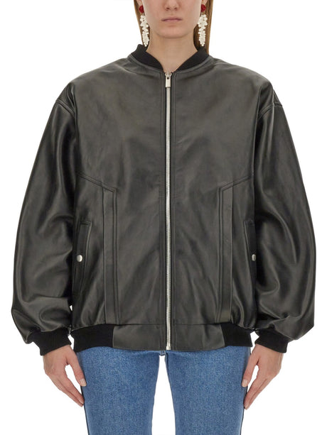 MAGDA BUTRYM Oversized Fit Leather Bomber Jacket