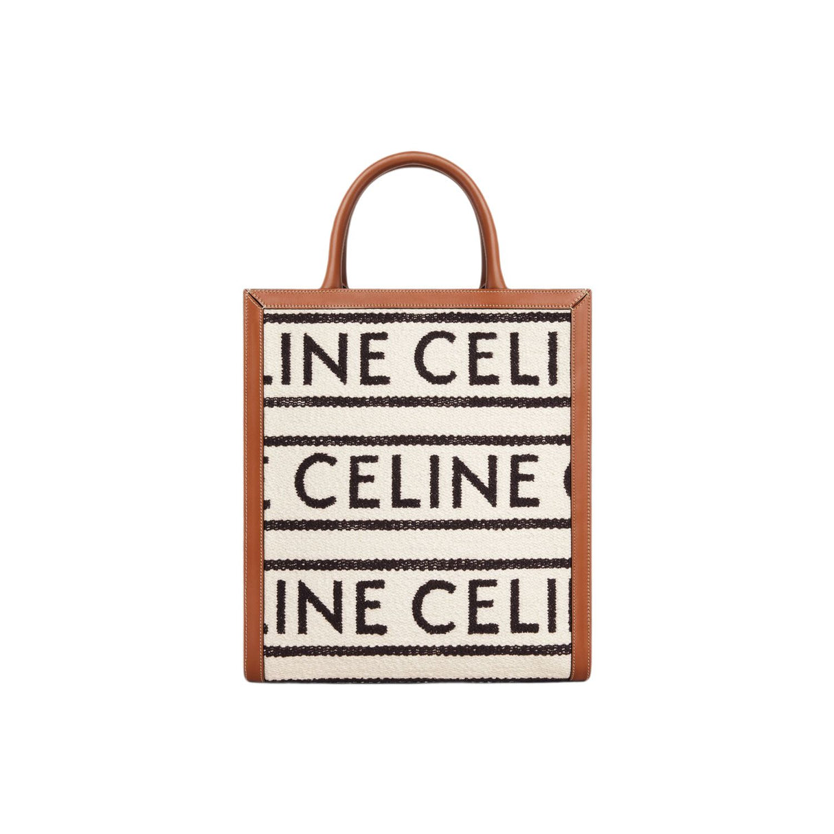 CELINE Women's Vertical Small Tote Handbag in White with Black Accents – FW22 Collection