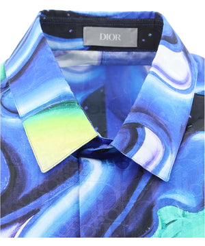 DIOR HOMME Kenny Scharf Blue Oversized Shirt