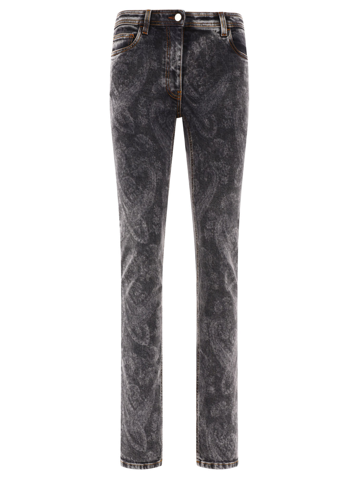 Grey Skinny Paisley Jeans for Women - FW23