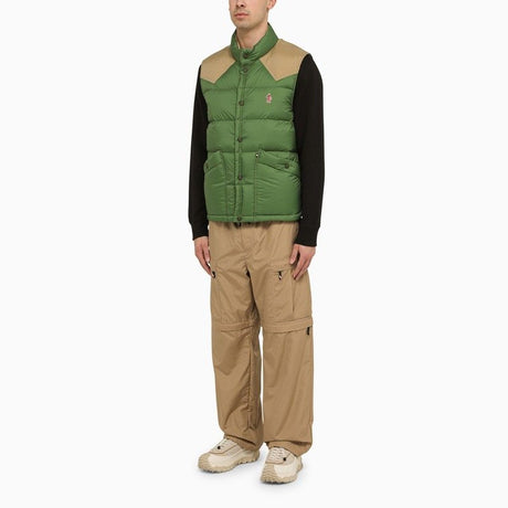 MONCLER GRENOBLE Mens Green Padded Feather Vest for Spring/Summer 2024