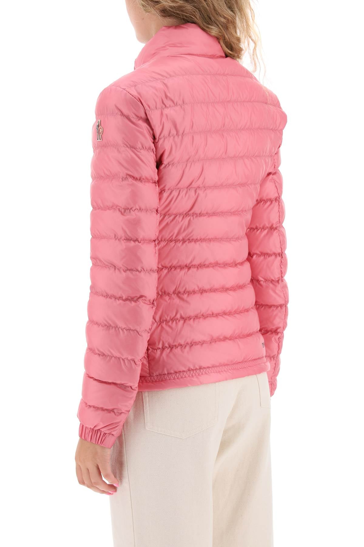 女士粉色带标志补丁和热压拉链的羽绒夹克 - FW23