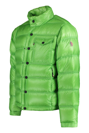 MONCLER GRENOBLE Men's Packable Down Jacket with Removable Gloves and Adjustable Hem - Green