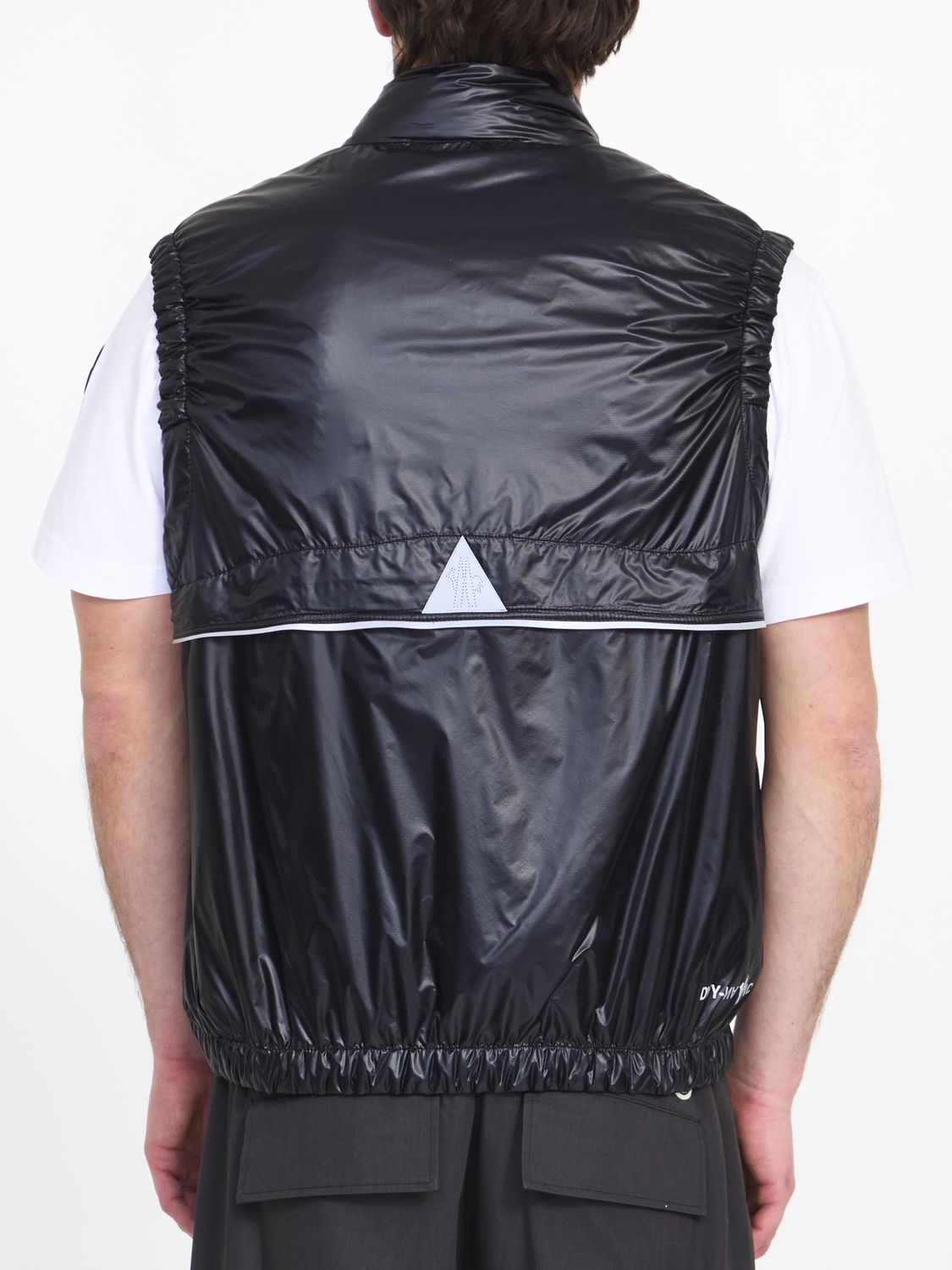 Black Down Vest for Men with Reflective Details