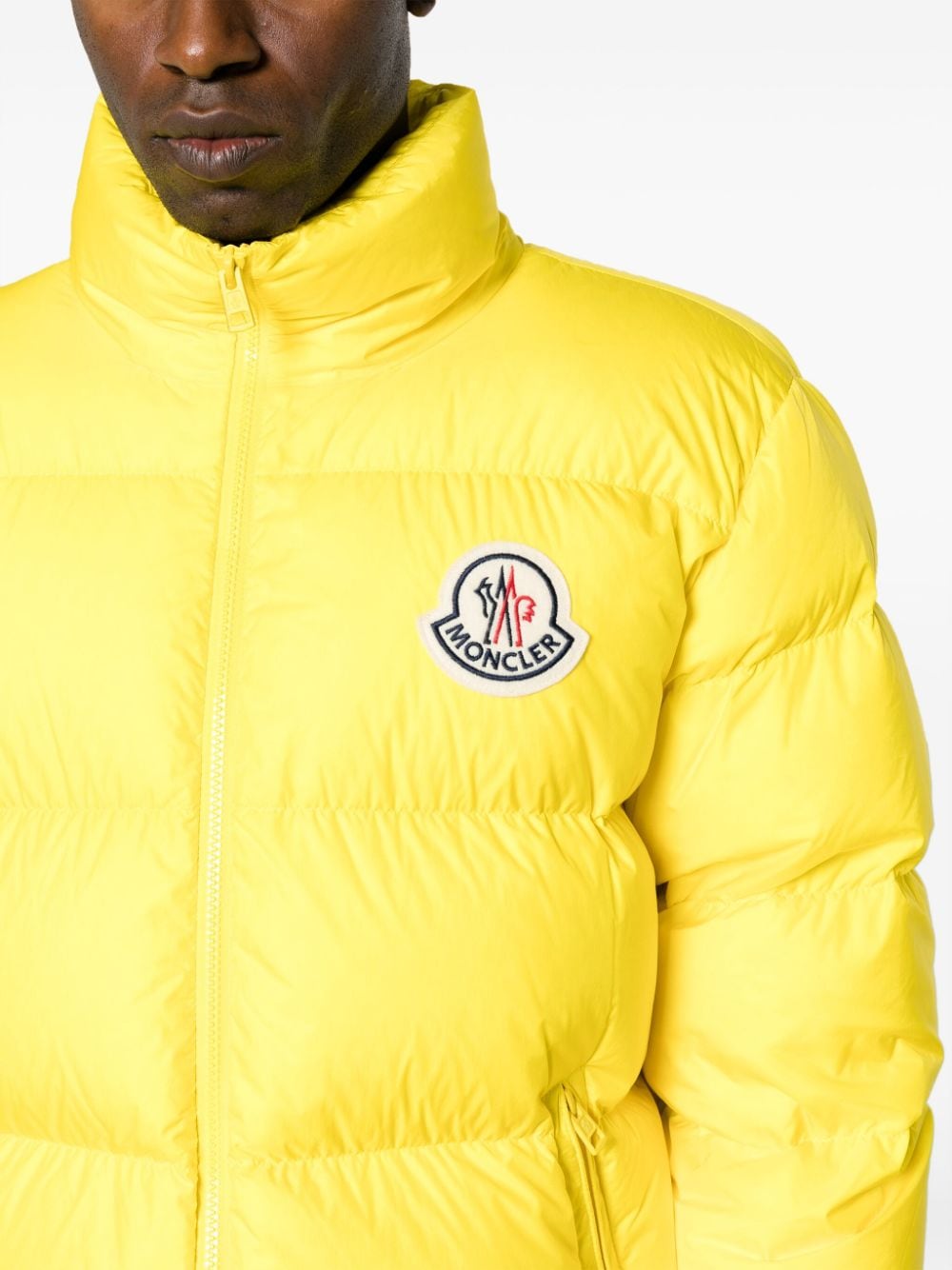 MONCLER Men's Boudin-Quilted Yellow Down Jacket for FW23