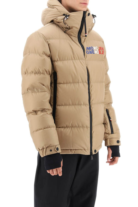 MONCLER GRENOBLE Men's Beige Short Down Jacket for Skiing